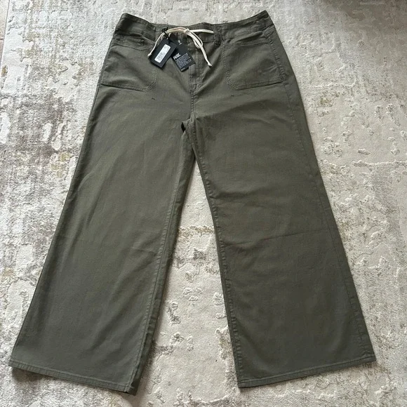 PAIGE Womens Vintage Forester Green Ari Wide Leg Pants NWT - Size 34 16/18 US - Picture 6 of 12